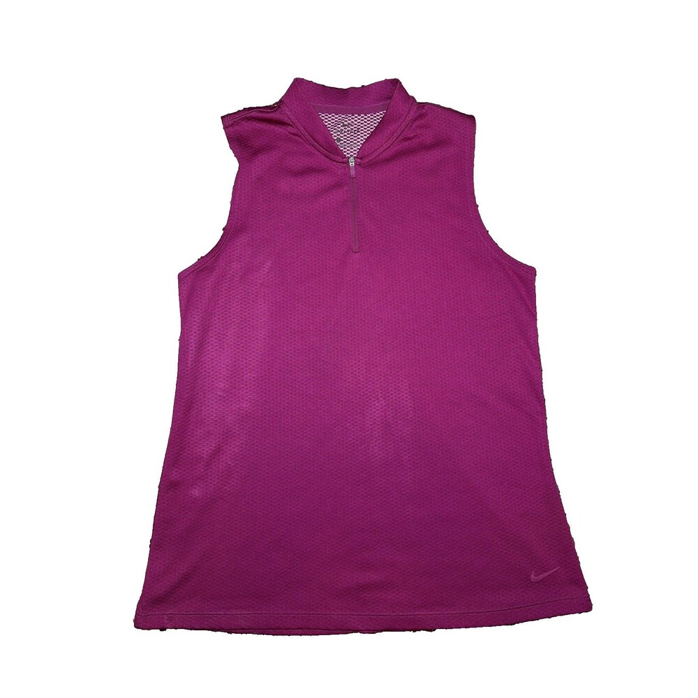 NIKE LARGE GOLF DRY BLADE DRI-FIT SLEEVELESS POLO PINK SHIRT WOMEN'S